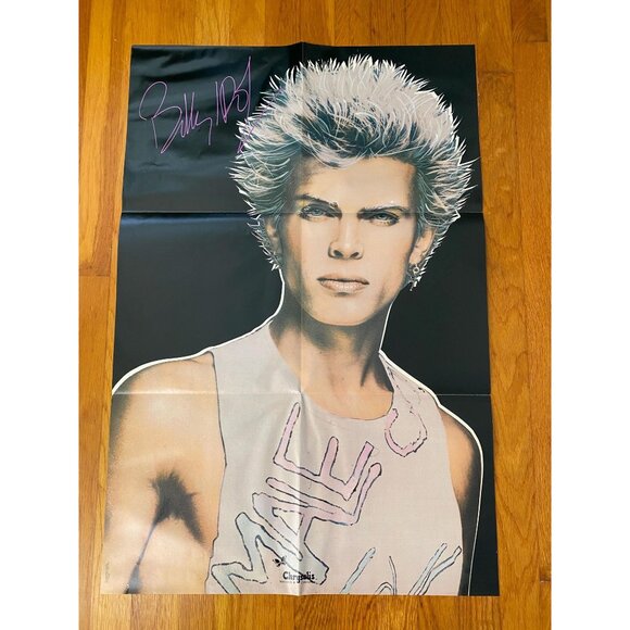 Vtg Billy Idol Music Poster, Original 1983 Chrysalis, Billy Idol Poster, 22x33